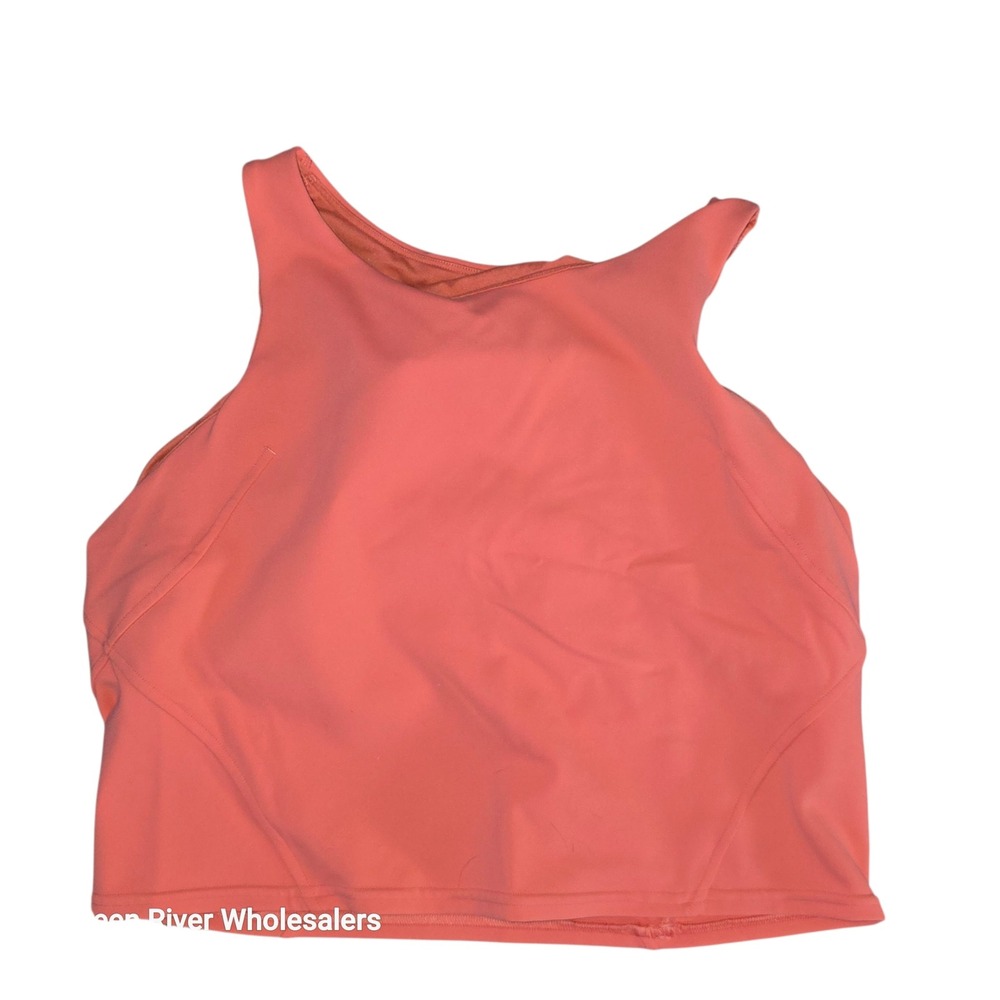 Lululemon Workout Top Coral Pink Racerback Cropped Tank Top Athletic Activewear